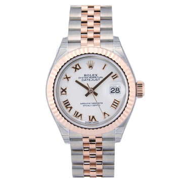 Rolex Lady-Datejust 28mm Two Tone with White Roman Dial