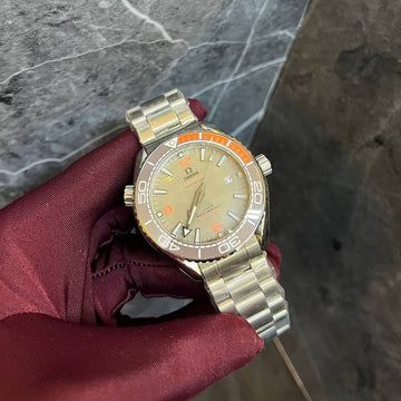 Omega semester silver in orange steel strap