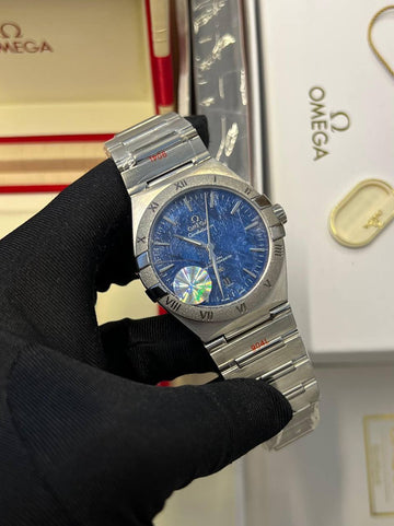 Omega constellation blue steel strap