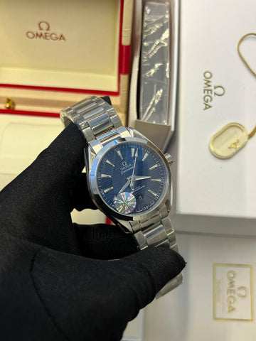 Omega semester aqua tera blue steel strap