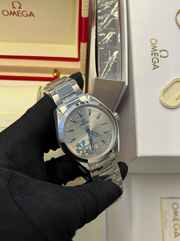 Omega semester aqua tera silver steel strap