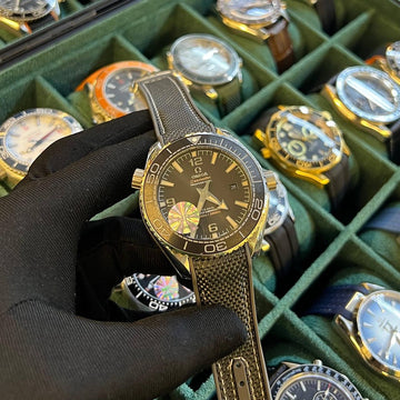 Omega semester gray leather strap