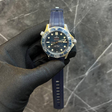 Omega semester blue in silver leather strap