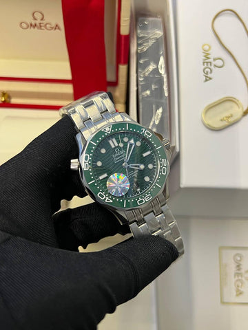 Omega semaster green steel strap