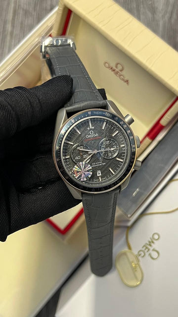 Omega speed master gray leather strap