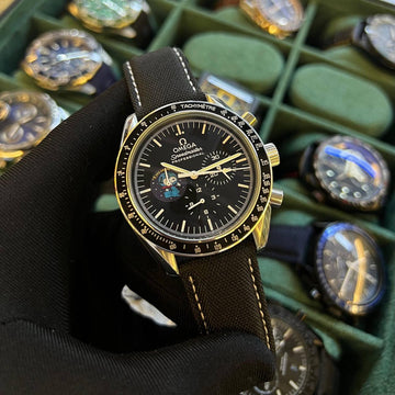 Omega speed master snoopy full black leather strap