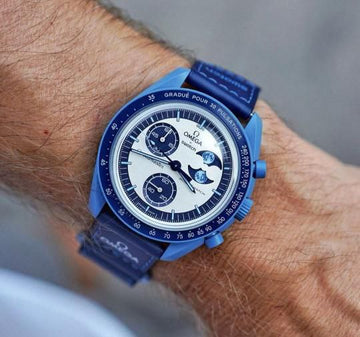 Omega swatch mission to moon blue