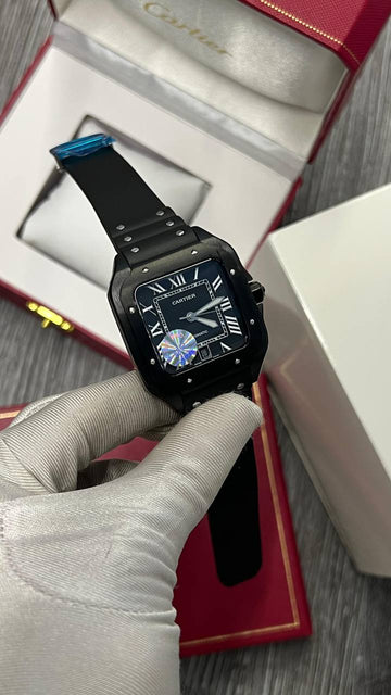 Cartier Santos leather strap full black