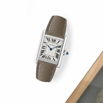 Cartier tank white in grey starp