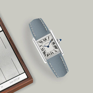 Cartier tank white in sky blue