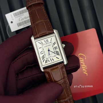 Cartier tank white rose gold strap