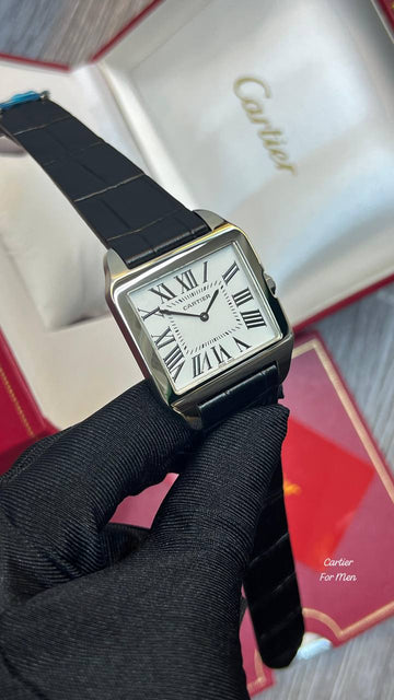 Cartier dumont white black strap