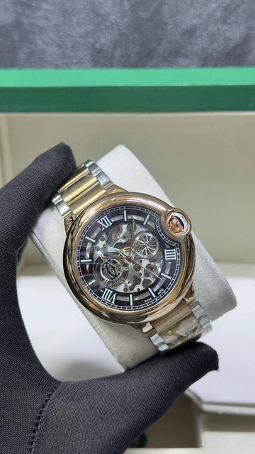 Cartier balloon Skelton rose gold in black