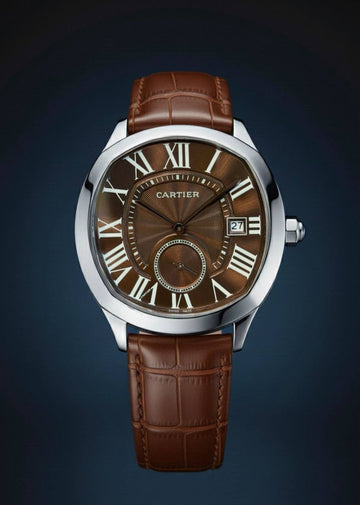 Cartier brown in silver leather strap