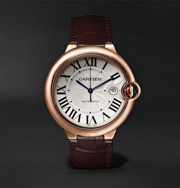 Cartier balloon white in rose gold leather strap
