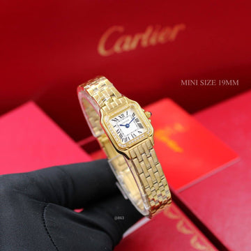 Cartier diamond white in gold steel strap