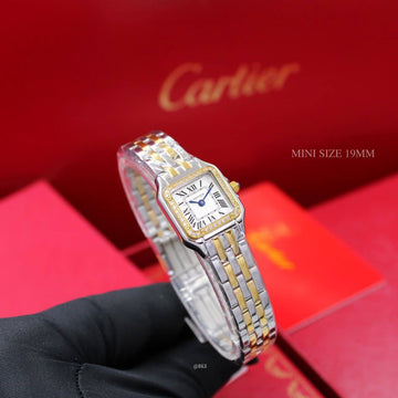 Cartier diamond white in gold steel strap