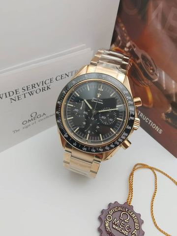 Omega speed master profficnal green in rose gold