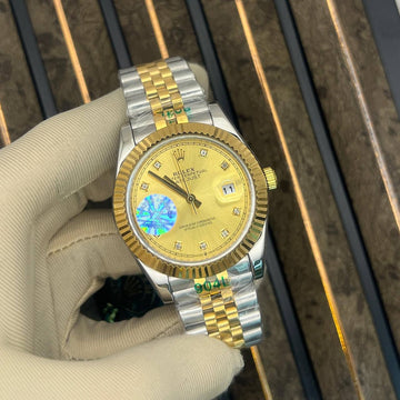 Rolex date just jublie breclet gold in silver
