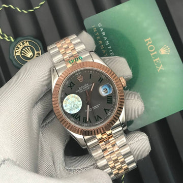 Rolex date just wembeldon jublie breclet rose gold in silver