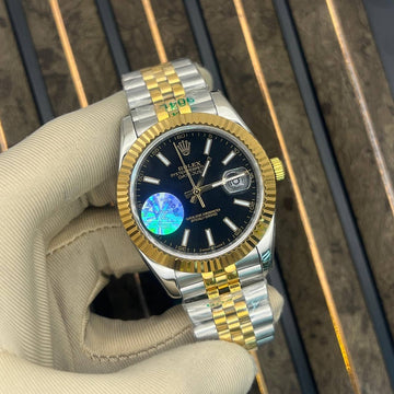 Rolex date just jublie bracelet black in gold