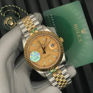 Rolex date just jublie bracelet gold in silver