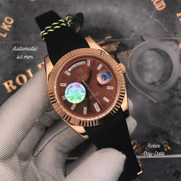 Rolex day date chocolate leather strap