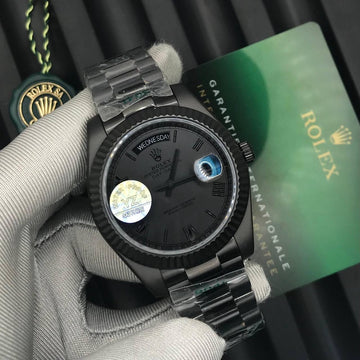 Rolex day date full black roman dial