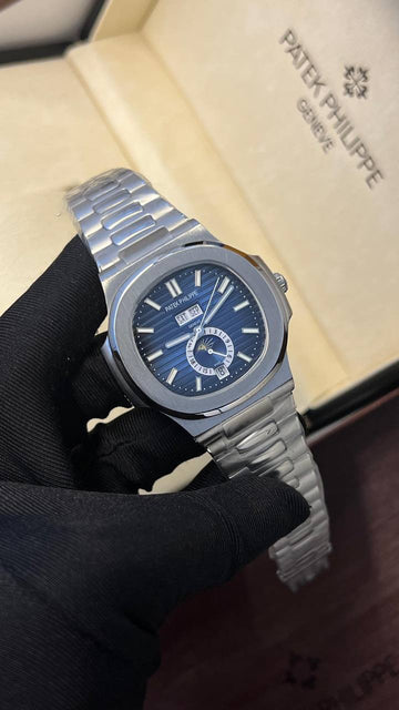 Patek Philippe nautilus moon phase blue