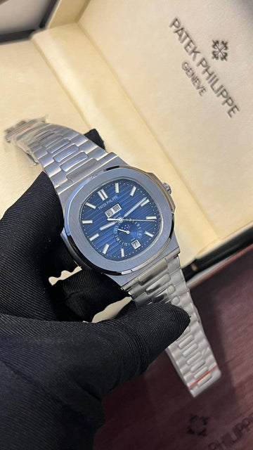 Patek Philippe nautilus moon phase blue