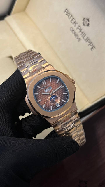 Patek Philippe nautilus moon phase full rose gold