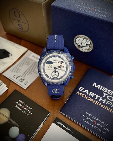 Omega swatch moonshine blue