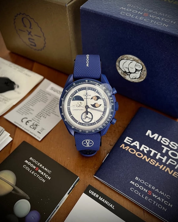 Omega swatch moonshine blue