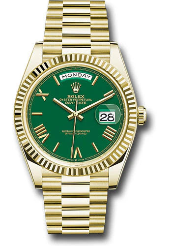 Rolex Day-Date 228238 Grrp 40Mm 18Kt Yellow Gold Green Dial Men’S Watch