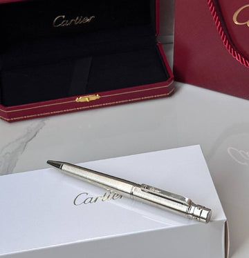 Santos de Cartier Brushed Platinum Ballpoint Pen ST150191 / ST150185