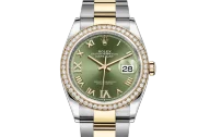 Rolex DATEJUST 36 Oyster, 36 mm, Oystersteel, yellow gold and diamonds