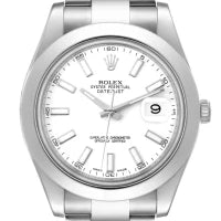 Rolex Datejust 41mm 126300 White Stick Dial Smooth Bezel PAPERS