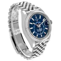 Rolex Sky-Dweller Blue Dial Steel Jubilee Bracelet Mens Watch 326934 Box Card