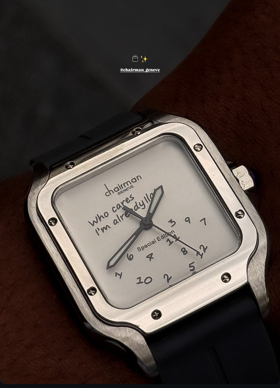 Chairman Genève 'I'm Already Late' Special Edition – Silver & Black