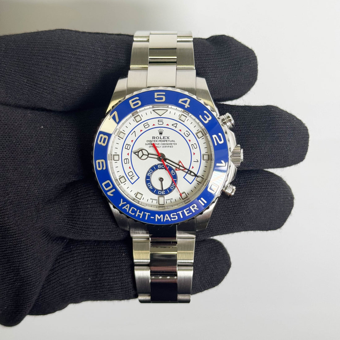 Rolex Yachtmaster II 44mm Stainless Steel White Dot Dial Watch Reference# 116680