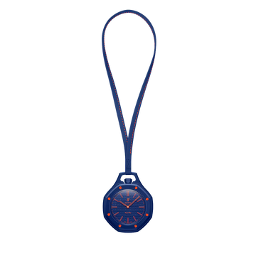 Royal Pop Octagonal Pendant Watch – Deep Navy & Neon Orange