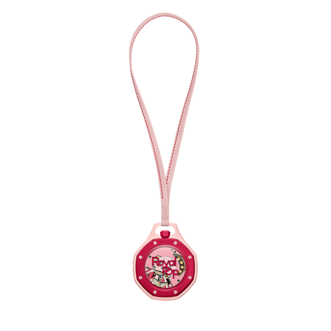 Royal Pop Octagonal Pendant Watch – Pastel Pink & Crimson