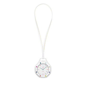 Royal Pop Octagonal Pendant Watch – Frost White & Rainbow