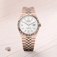 Rolex - Land-Dweller 40 Rolex Land-Dweller 40 Rose Gold Intense White Honeycomb Motif Dial Fluted Bezel 127335