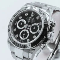 Rolex Daytona Cosmograph Daytona NEW 2025 Black Diamond Dial Silver Subdial White Gold Oyster Bracelet