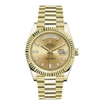 Rolex Day Date 228238 Chbdp Champagne Baguette Dial 40Mm 18Kt Yellow Gold Men’S Watch