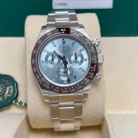 Rolex Cosmograph Daytona 116506 Id Platinum Ice Blue Baguette Diamond Dial 40Mm Men’S Watch