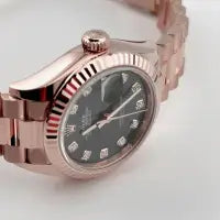Rolex Datejust 279175 Ogdp Olive Green Diamond Dial 28Mm Everose Gold Ladies Watch
