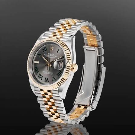 Rolex Datejust TT Stainless Steel & Yellow Gold 41mm Grey Roman Dial Watch Reference#: 116333