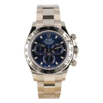 Rolex Cosmograph Daytona 40mm Complete Set Mint 18K White Gold Blue Dial 116509